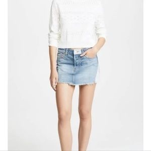 Free People, so on trend for fall- mini jean skirts having a moment!